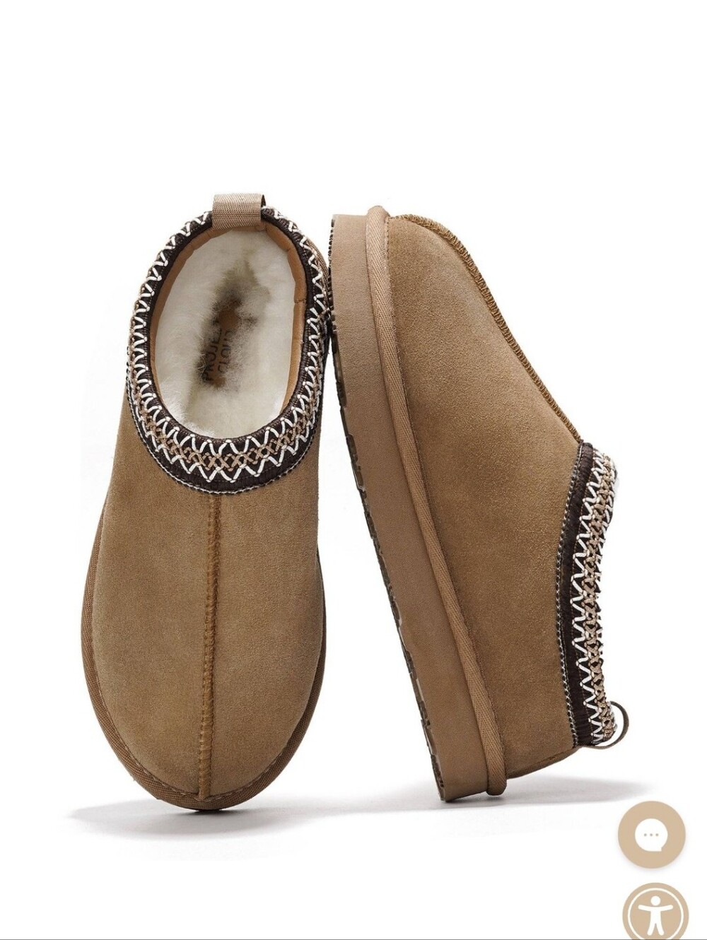 Women’s Cozy Slip-On Shearling Lined Clog - Brown. New With Tags and Box.